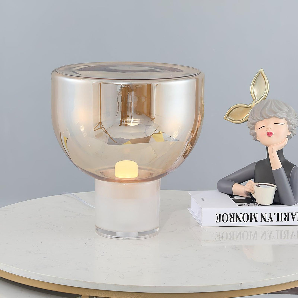Glass Cone Table Lamp