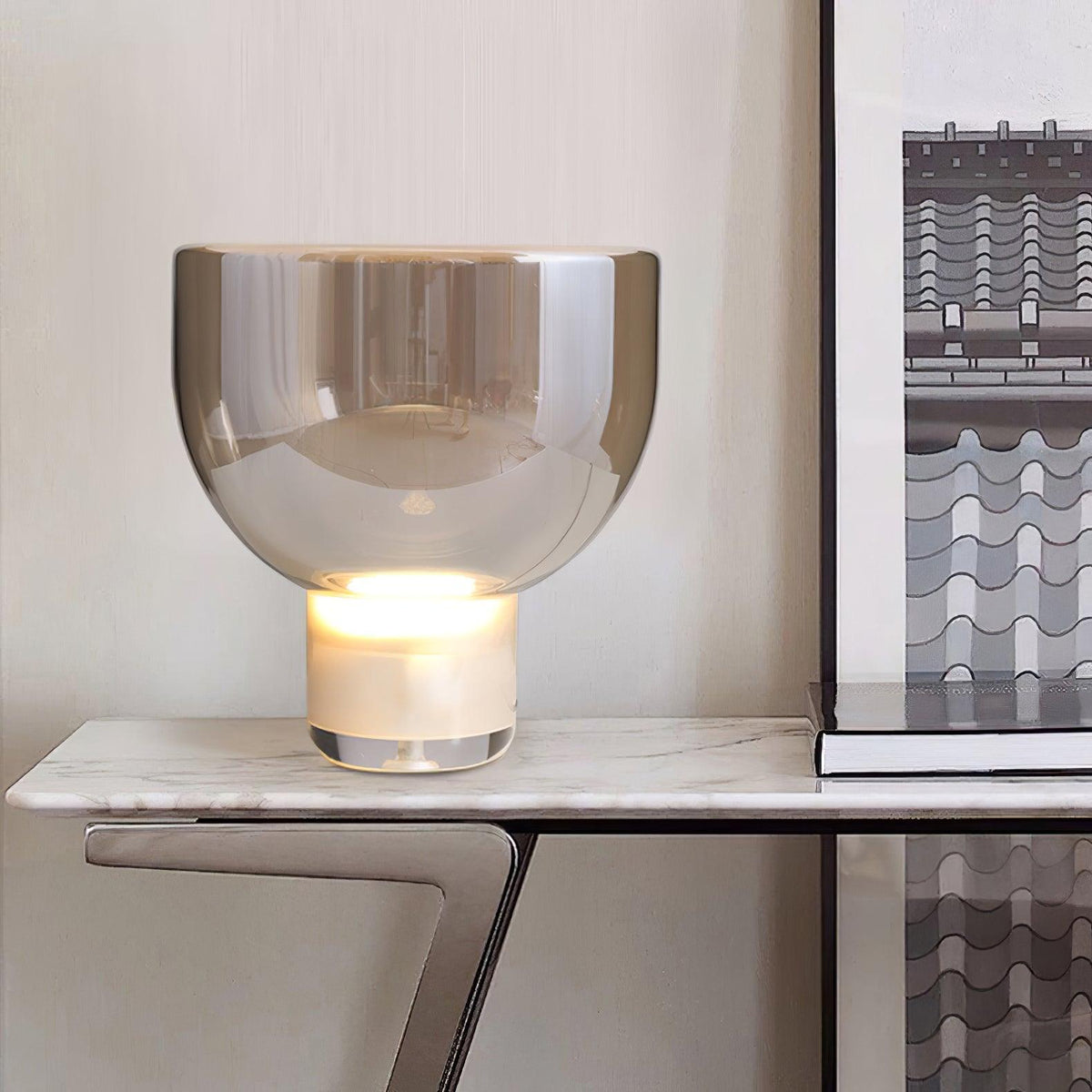 Glass Cone Table Lamp