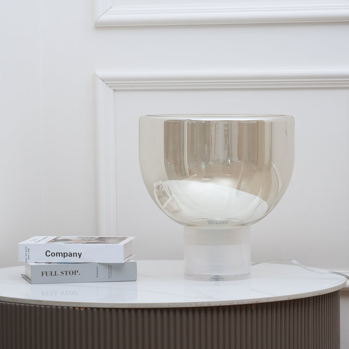 Glass Cone Table Lamp