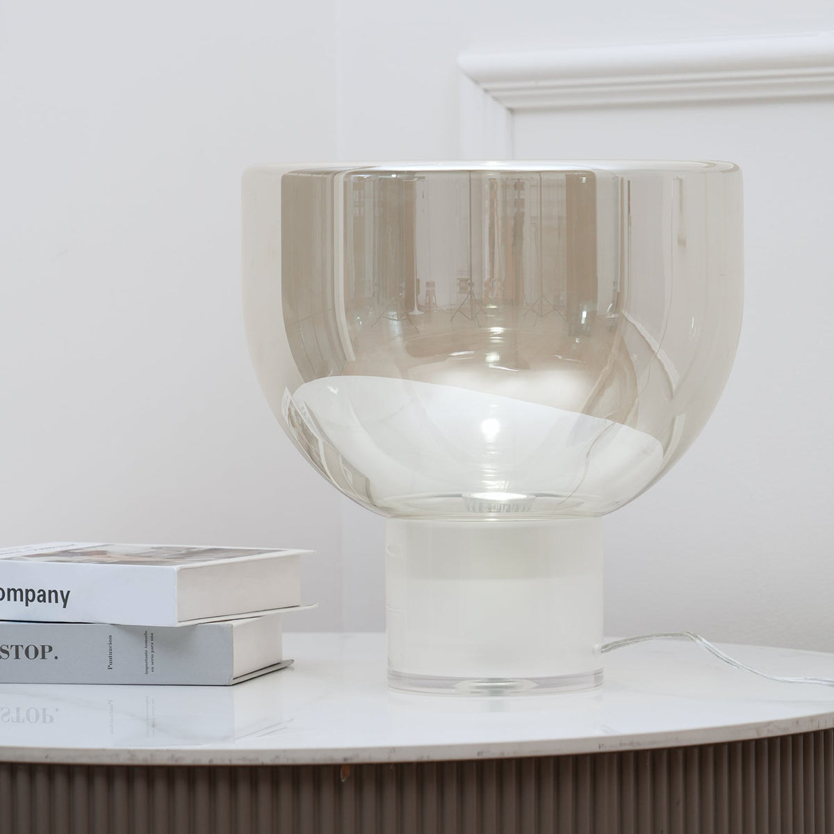 Glass Cone Table Lamp