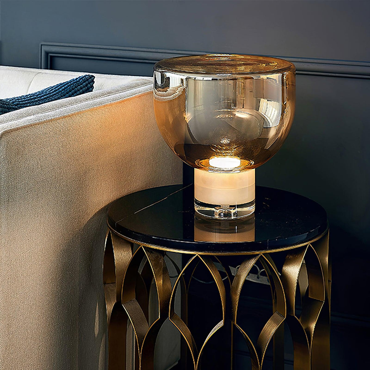 Glass Cone Table Lamp