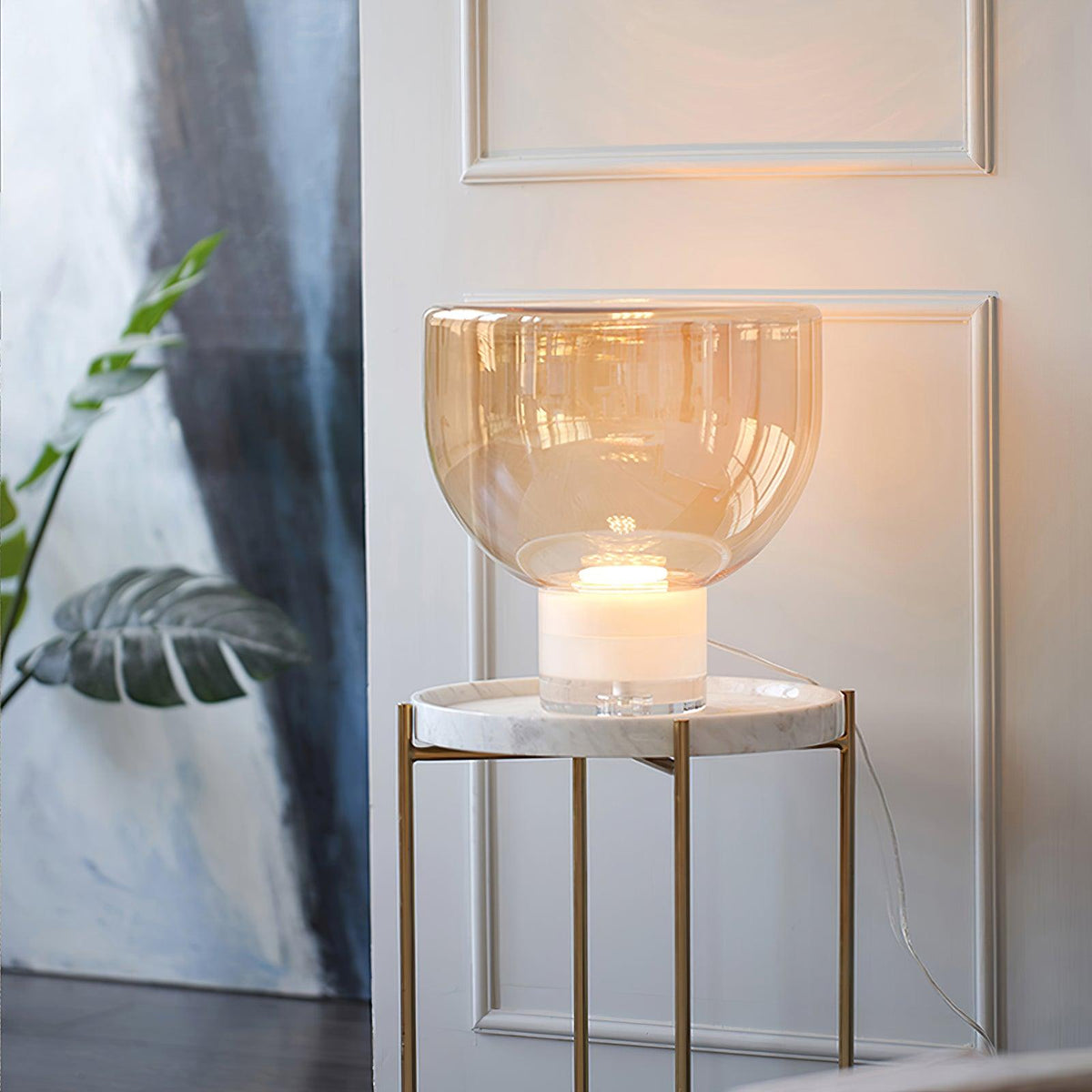 Glass Cone Table Lamp