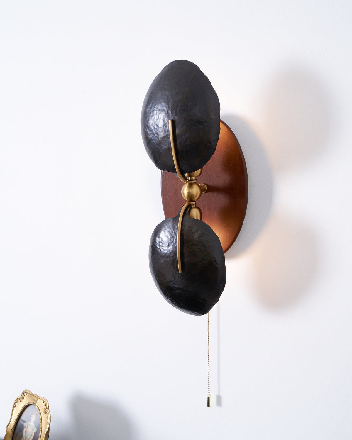 Walnut Brass Directional Wall Sconce