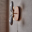 Walnut Brass Directional Wall Sconce