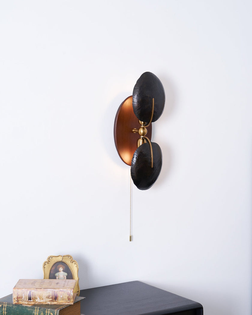 Walnut Brass Directional Wall Sconce