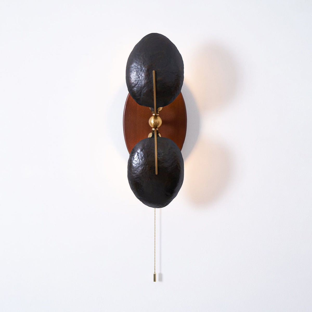 Walnut Brass Directional Wall Sconce