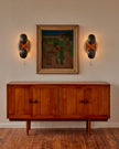 Walnut Brass Directional Wall Sconce