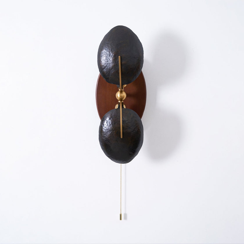 Walnut Brass Directional Wall Sconce