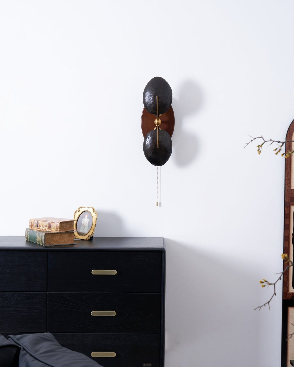 Walnut Brass Directional Wall Sconce