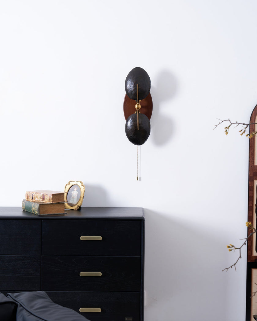 Walnut Brass Directional Wall Sconce