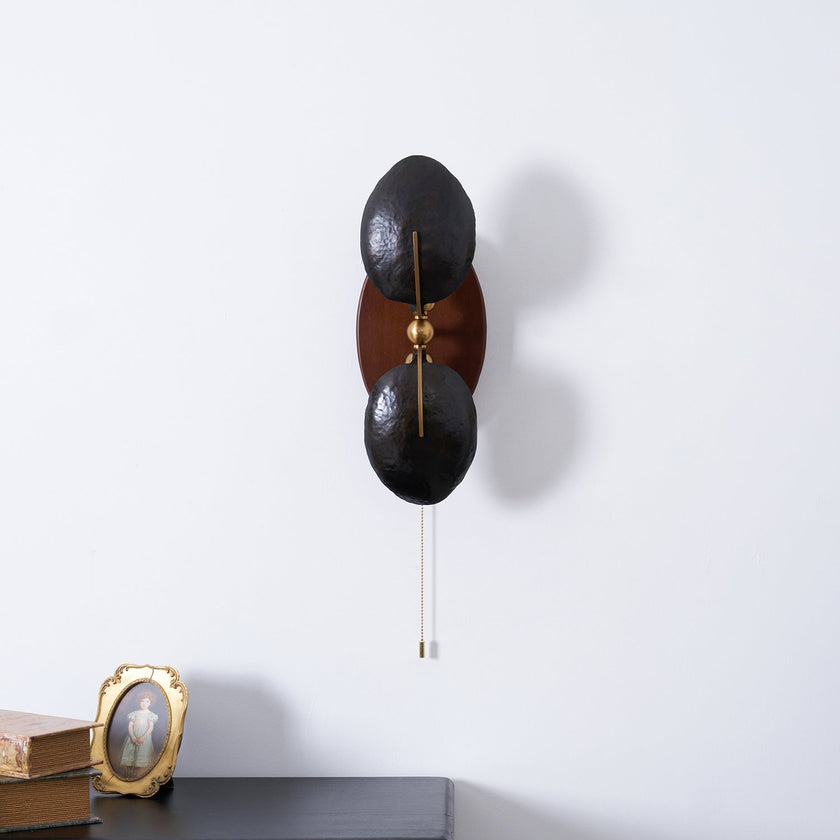 Walnut Brass Directional Wall Sconce