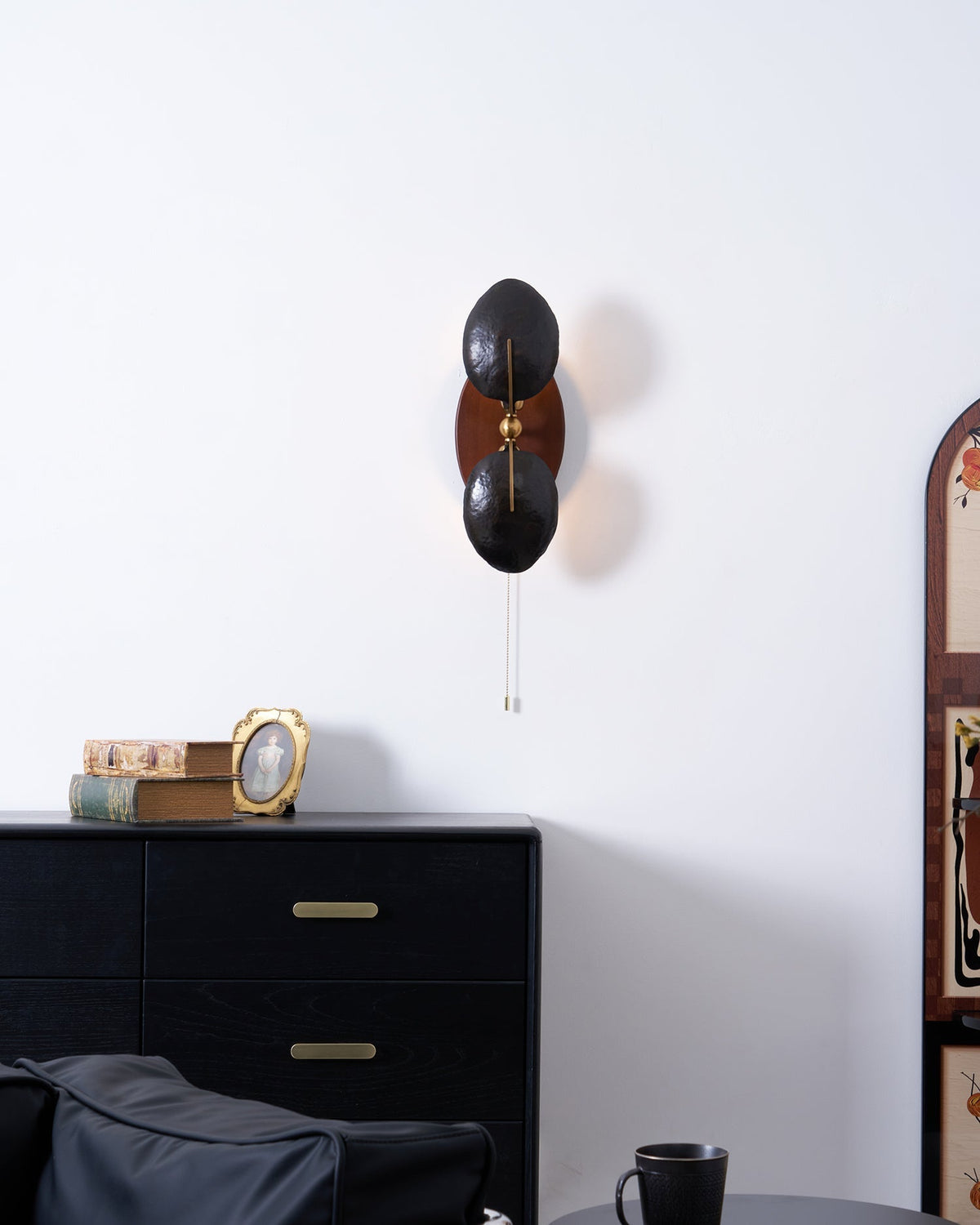 Walnut Brass Directional Wall Sconce
