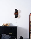 Walnut Brass Directional Wall Sconce