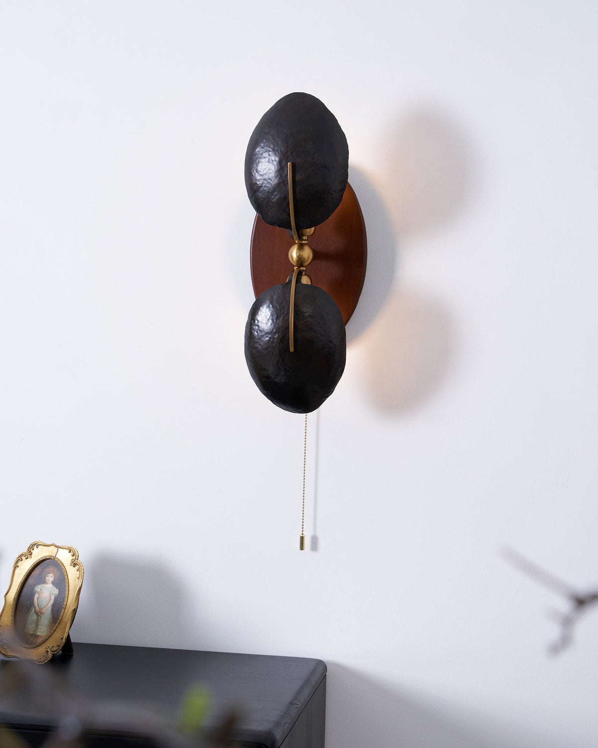Walnut Brass Directional Wall Sconce