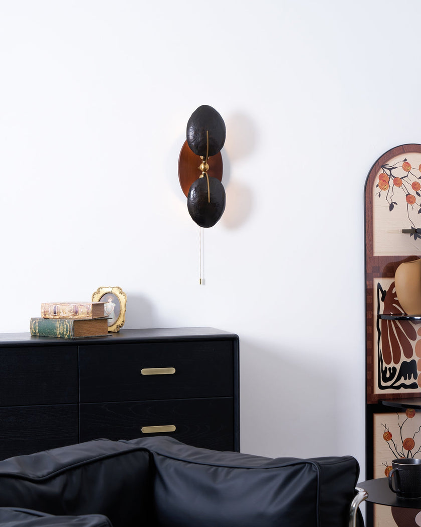 Walnut Brass Directional Wall Sconce