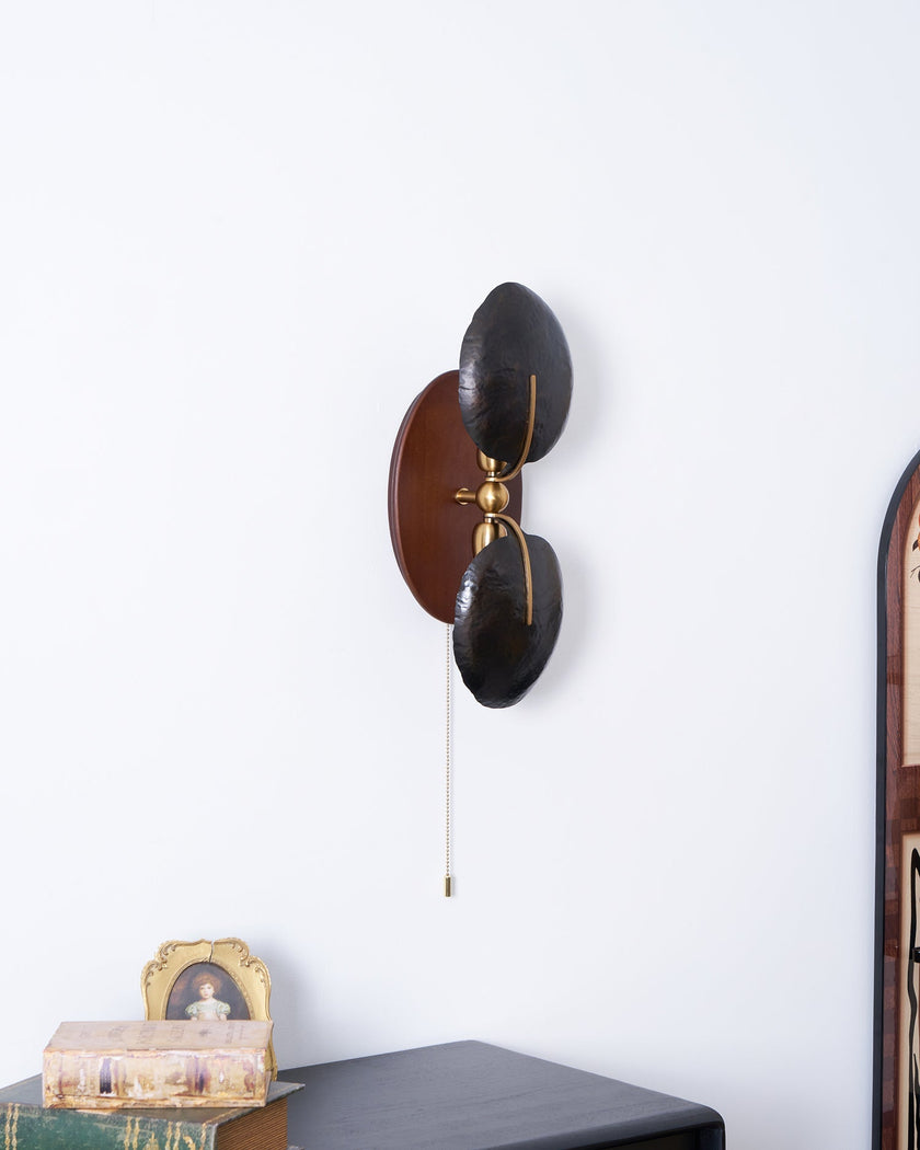 Walnut Brass Directional Wall Sconce
