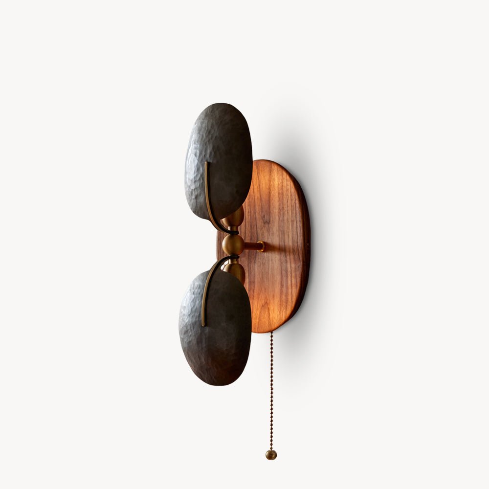 Walnut Brass Directional Wall Sconce