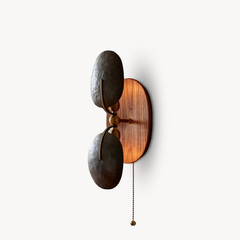 Walnut Brass Directional Wall Sconce