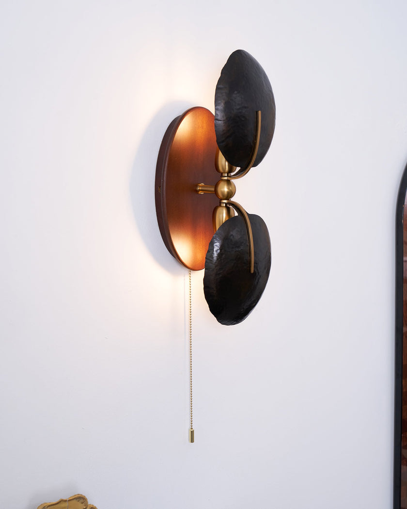 Walnut Brass Directional Wall Sconce