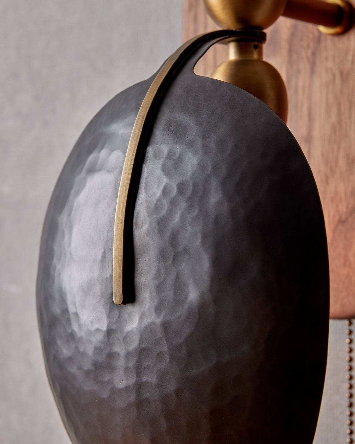 Walnut Brass Directional Wall Sconce