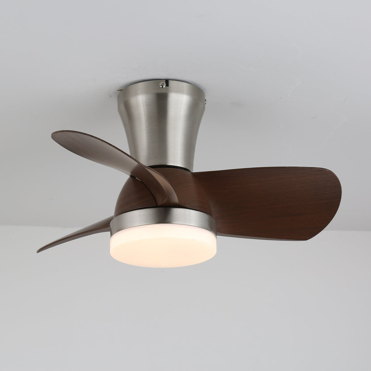 Walnut Wood-Grain Ceiling Fan Light