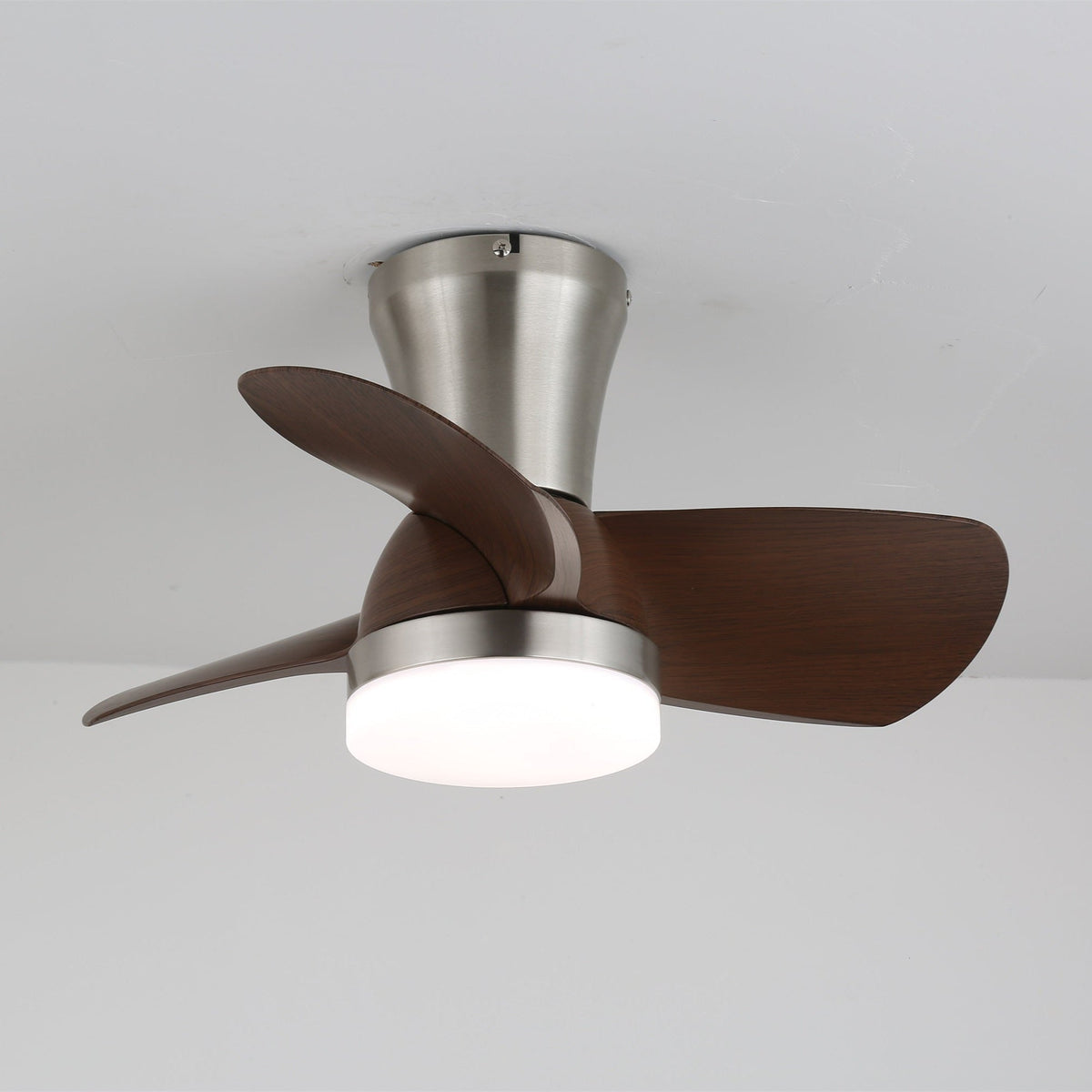 Walnut Wood-Grain Ceiling Fan Light