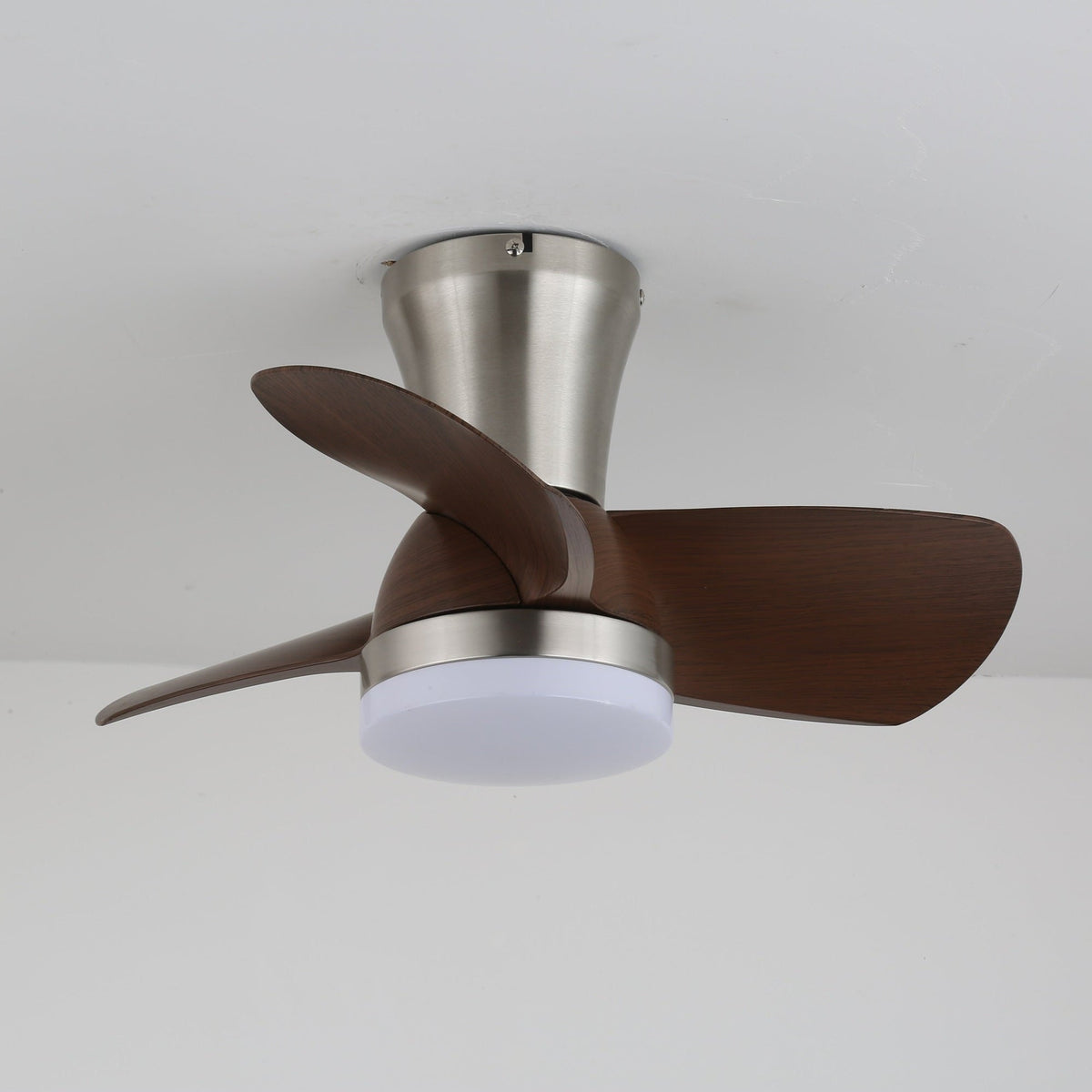 Walnut Wood-Grain Ceiling Fan Light