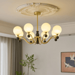 Glass Globe Brass Chandelier
