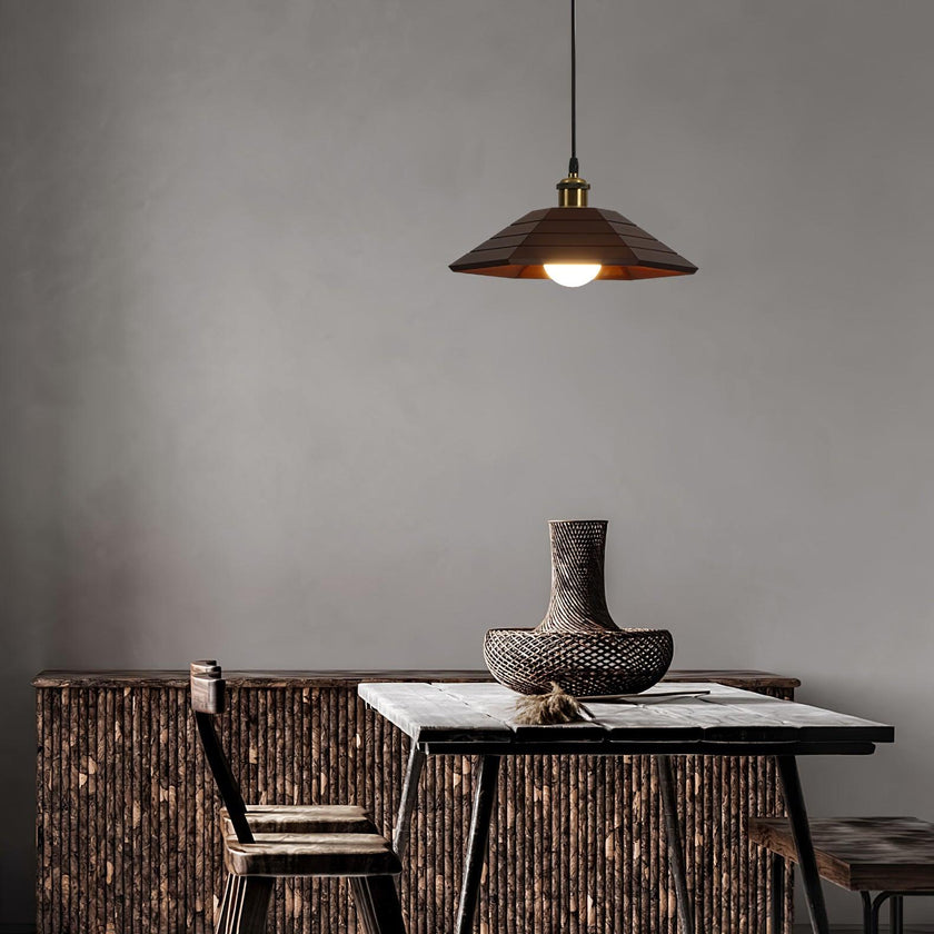 Wood Umbrella Pendant Light