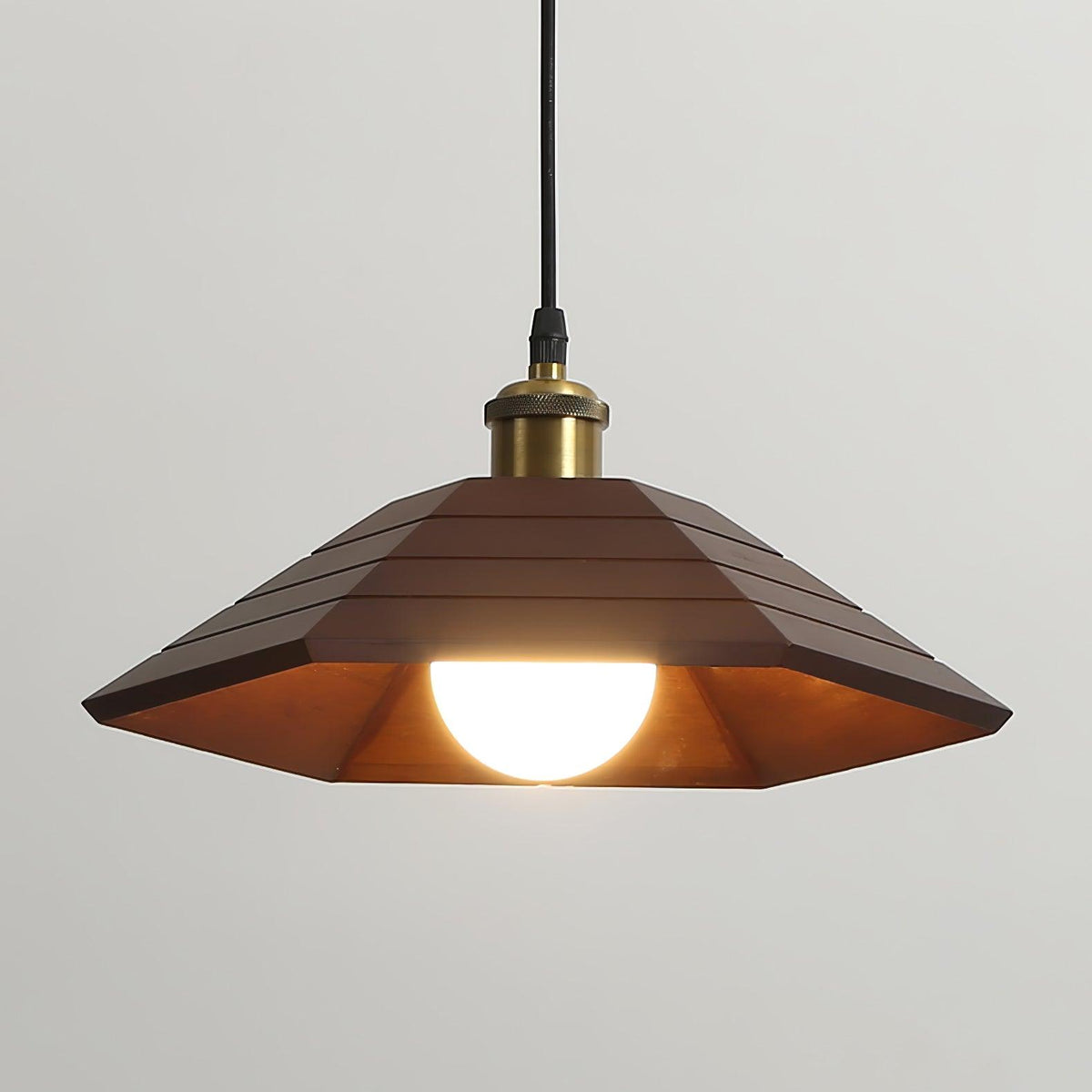 Wood Umbrella Pendant Light
