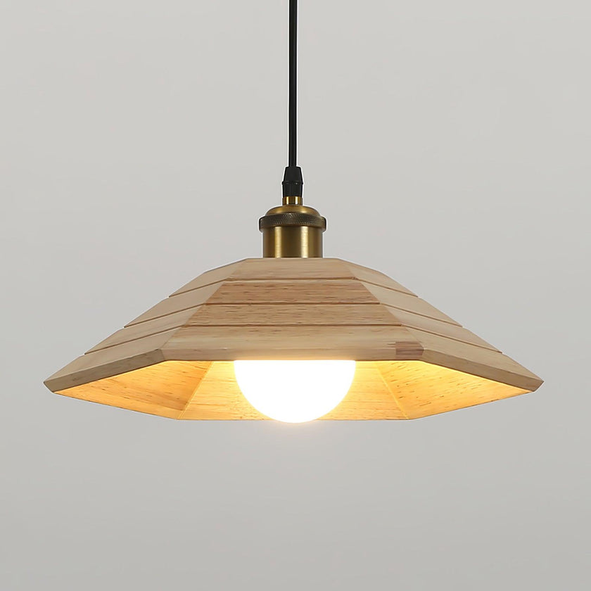 Wood Umbrella Pendant Light