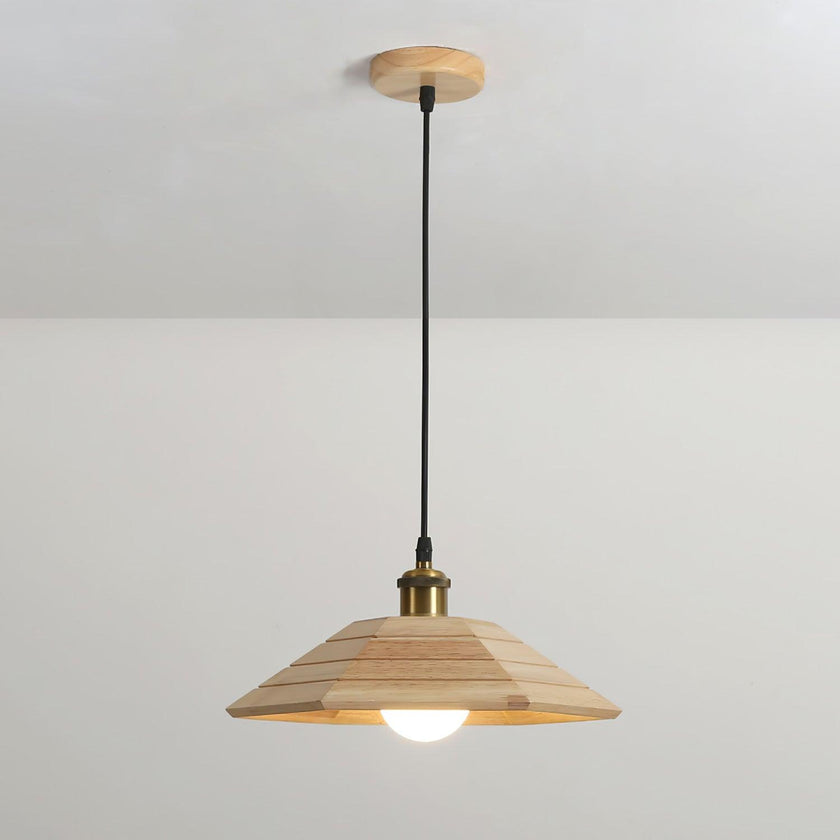 Wood Umbrella Pendant Light