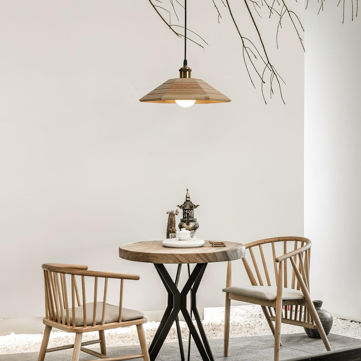 Wood Umbrella Pendant Light