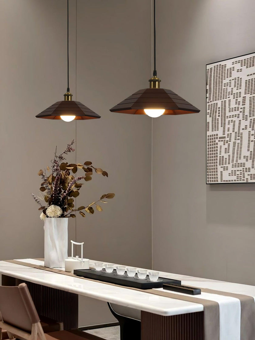 Wood Umbrella Pendant Light