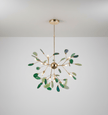 Agate Slice & Brass Chandelier