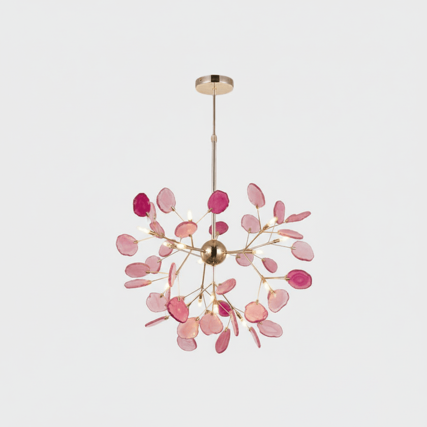 Agate Slice & Brass Chandelier