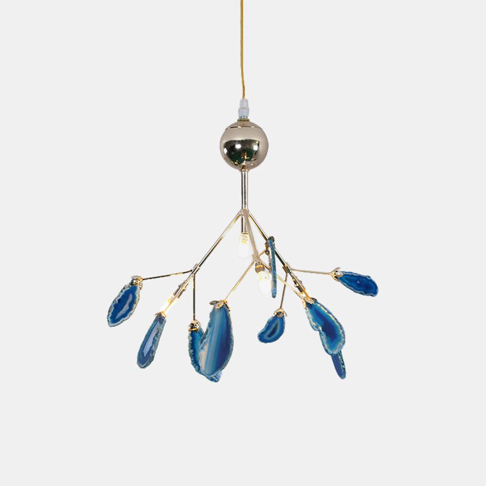 Agate Slice & Brass Chandelier