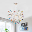 Agate Slice & Brass Chandelier
