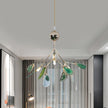 Agate Slice & Brass Chandelier