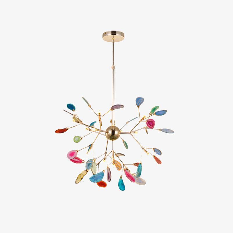Agate Slice & Brass Chandelier