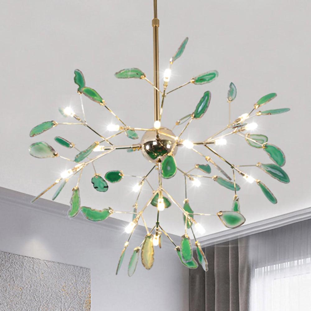 Agate Slice & Brass Chandelier