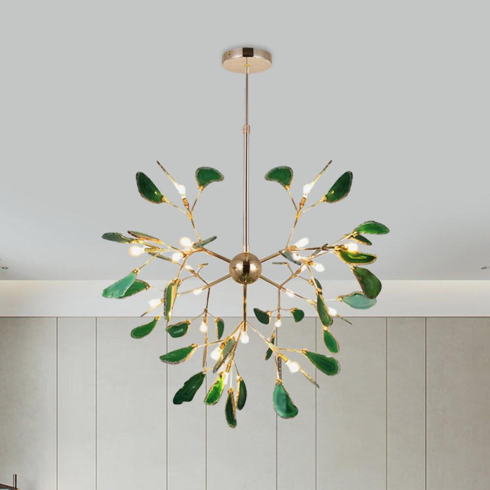 Agate Slice & Brass Chandelier