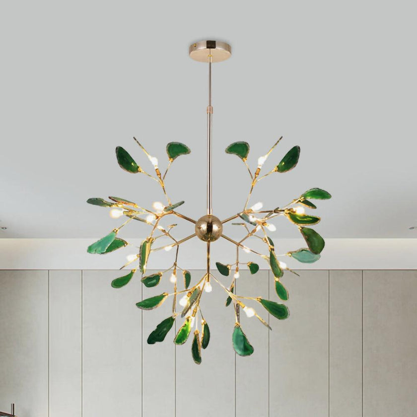 Agate Slice & Brass Chandelier