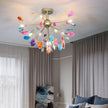 Agate Slice & Brass Chandelier