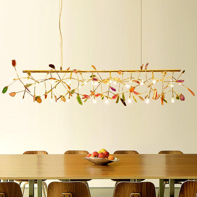 Agate Slice & Brass Chandelier