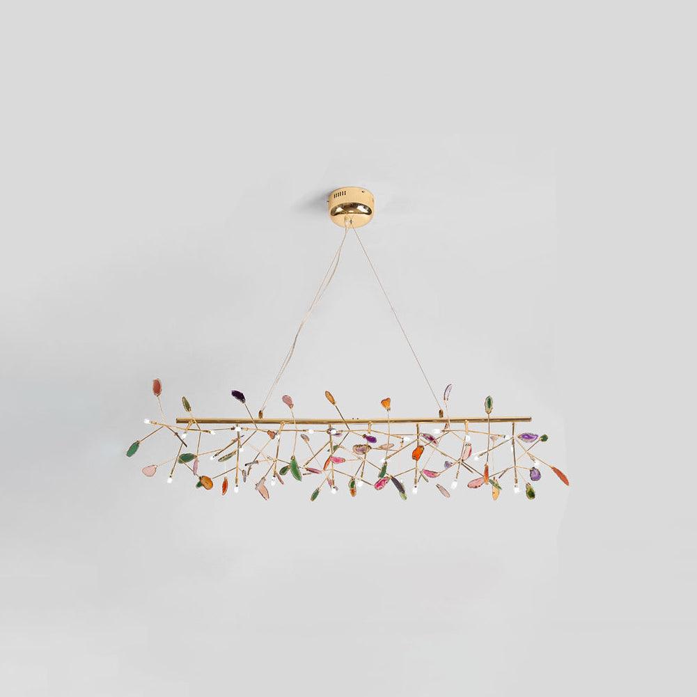 Agate Slice & Brass Chandelier