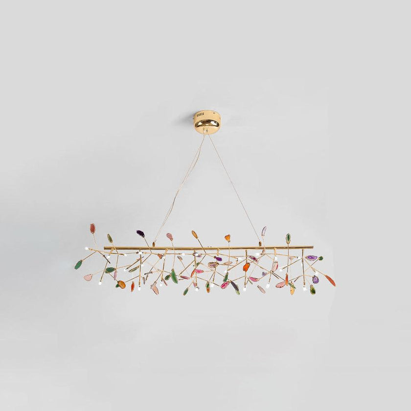 Agate Slice & Brass Chandelier