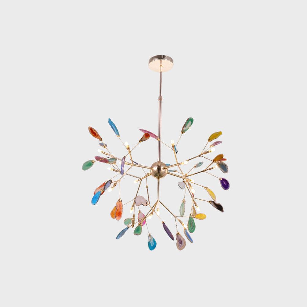 Agate Slice & Brass Chandelier
