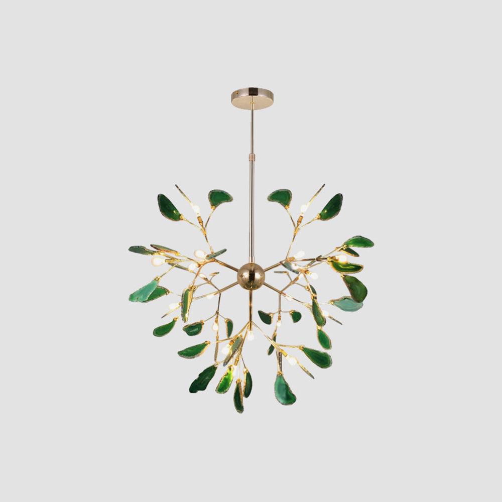 Agate Slice & Brass Chandelier