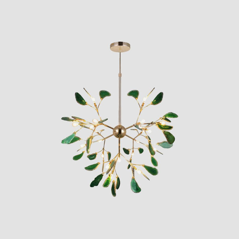 Agate Slice & Brass Chandelier